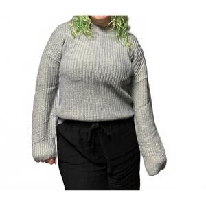 NEW TIMING kelsea ribbed knit sweater in grey